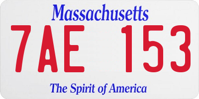 MA license plate 7AE153