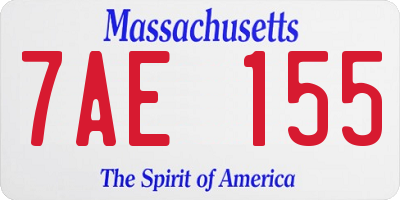 MA license plate 7AE155