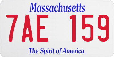 MA license plate 7AE159