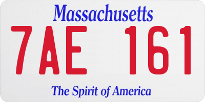 MA license plate 7AE161