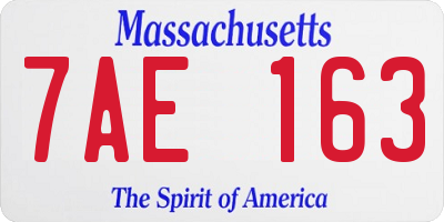 MA license plate 7AE163