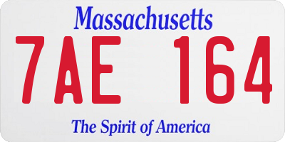 MA license plate 7AE164