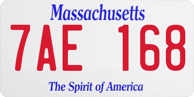 MA license plate 7AE168