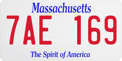 MA license plate 7AE169