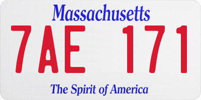 MA license plate 7AE171