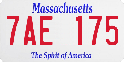 MA license plate 7AE175