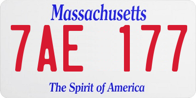 MA license plate 7AE177