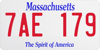 MA license plate 7AE179