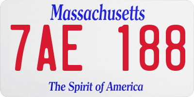 MA license plate 7AE188