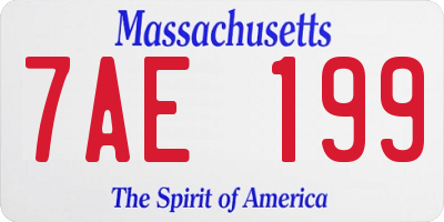 MA license plate 7AE199