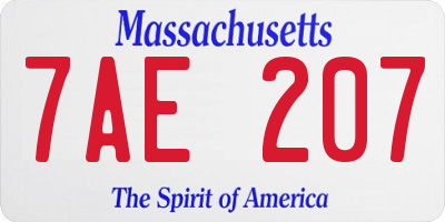 MA license plate 7AE207