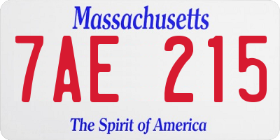 MA license plate 7AE215