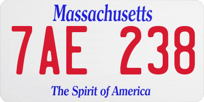 MA license plate 7AE238