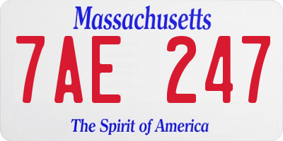 MA license plate 7AE247
