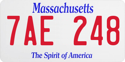 MA license plate 7AE248