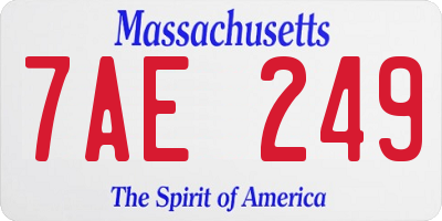 MA license plate 7AE249