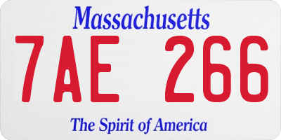 MA license plate 7AE266
