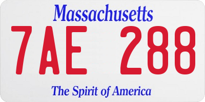 MA license plate 7AE288