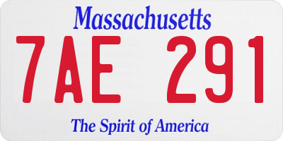MA license plate 7AE291