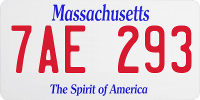 MA license plate 7AE293