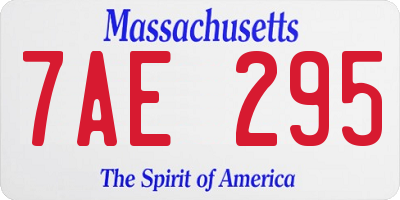MA license plate 7AE295