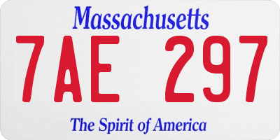 MA license plate 7AE297
