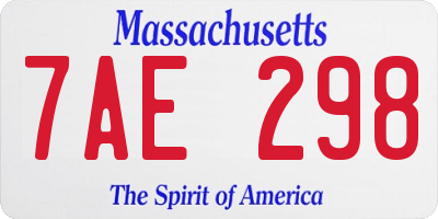 MA license plate 7AE298
