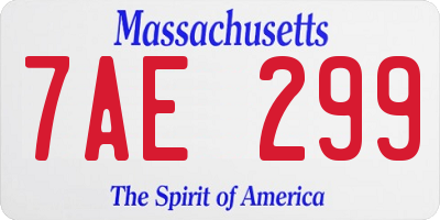 MA license plate 7AE299