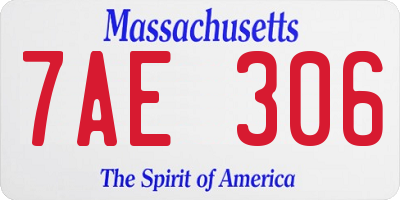 MA license plate 7AE306