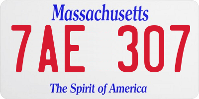 MA license plate 7AE307