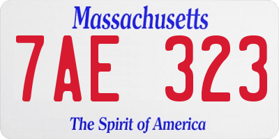 MA license plate 7AE323