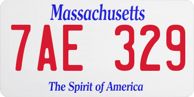 MA license plate 7AE329