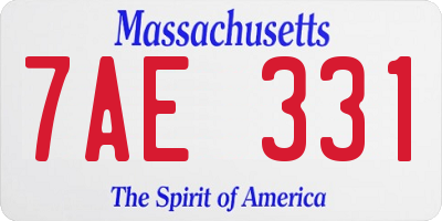 MA license plate 7AE331