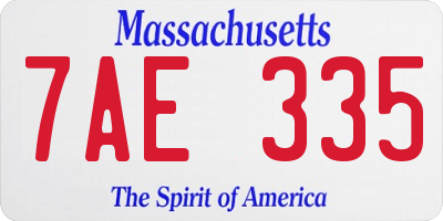 MA license plate 7AE335