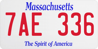 MA license plate 7AE336