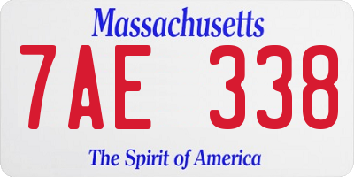 MA license plate 7AE338