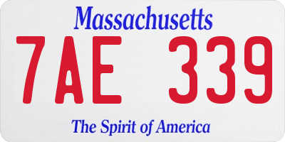MA license plate 7AE339