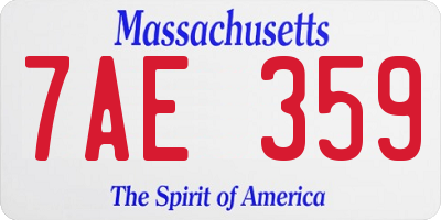 MA license plate 7AE359