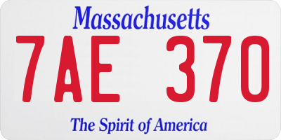 MA license plate 7AE370