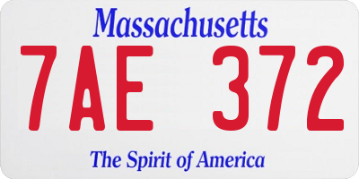 MA license plate 7AE372