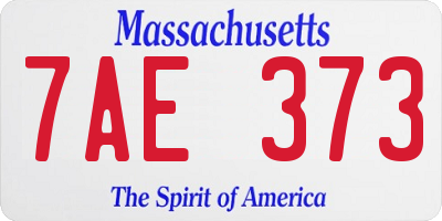 MA license plate 7AE373