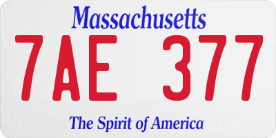 MA license plate 7AE377
