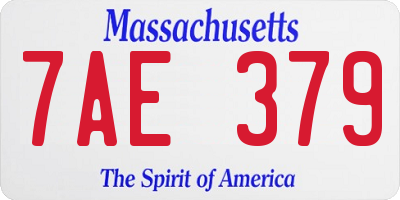 MA license plate 7AE379