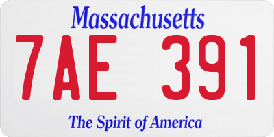 MA license plate 7AE391