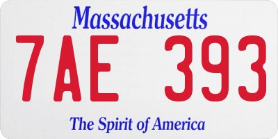 MA license plate 7AE393