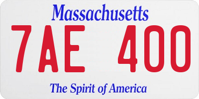 MA license plate 7AE400