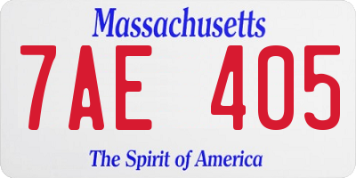 MA license plate 7AE405