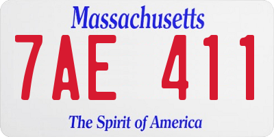 MA license plate 7AE411
