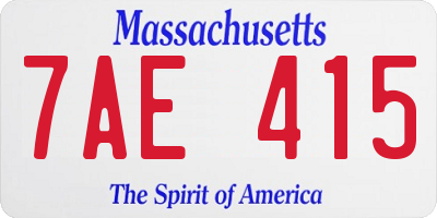 MA license plate 7AE415