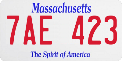 MA license plate 7AE423